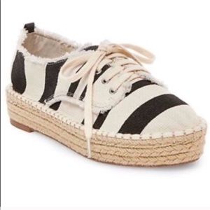 Striped Espadrille Platform Sneakers